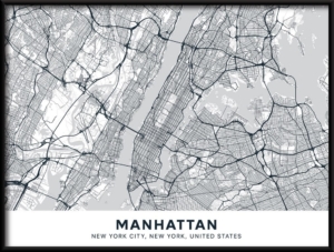 Plakat Mapa Manhattan