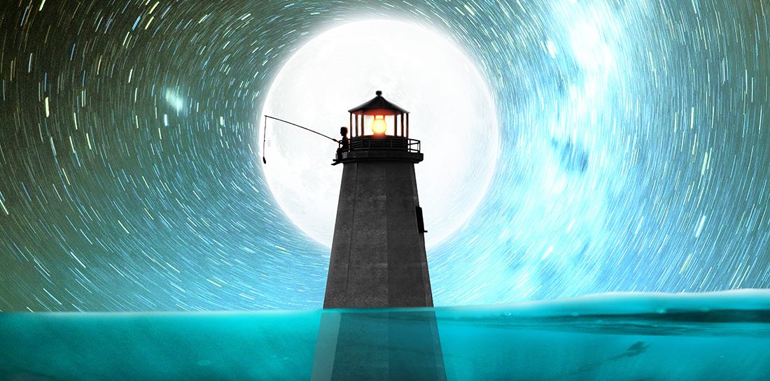 3d,Render,Lighthouse,On,The,Sea,Kid,Fishing,From,Tower,