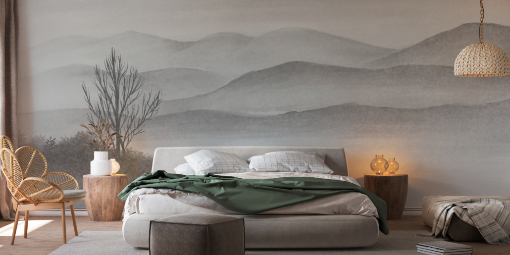 Fototapeta za łóżkiem