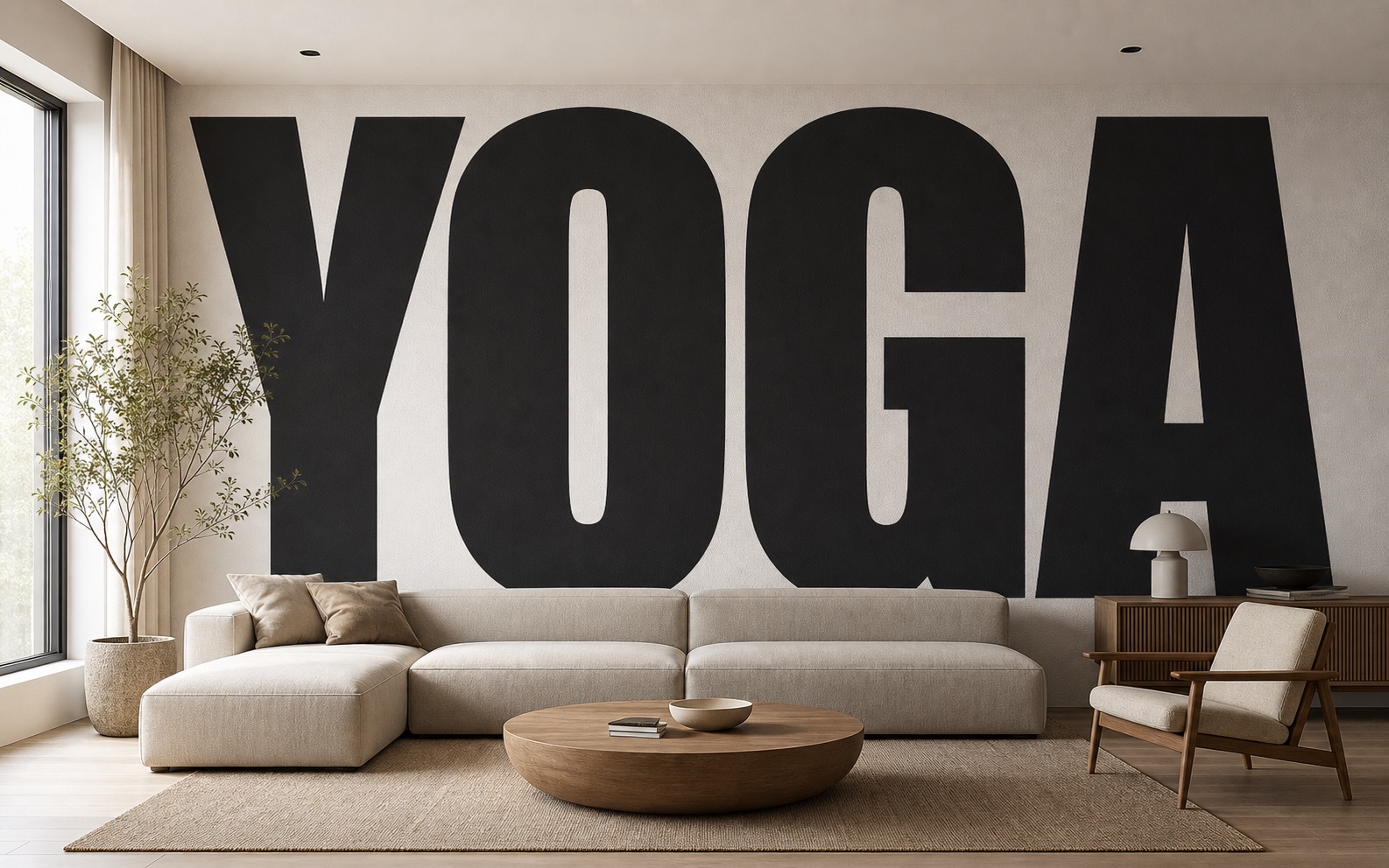 fototapeta Fototapeta Yoga na ścianie w salonie fototapeta Fototapeta Yoga na ścianie w salonie