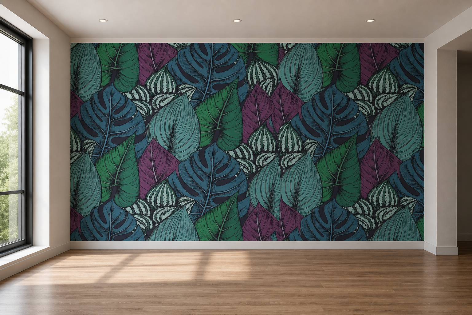 fototapeta Fototapeta Graficzne Liście w aranżacji salonu fototapeta Fototapeta Graficzne Liście w aranżacji salonu