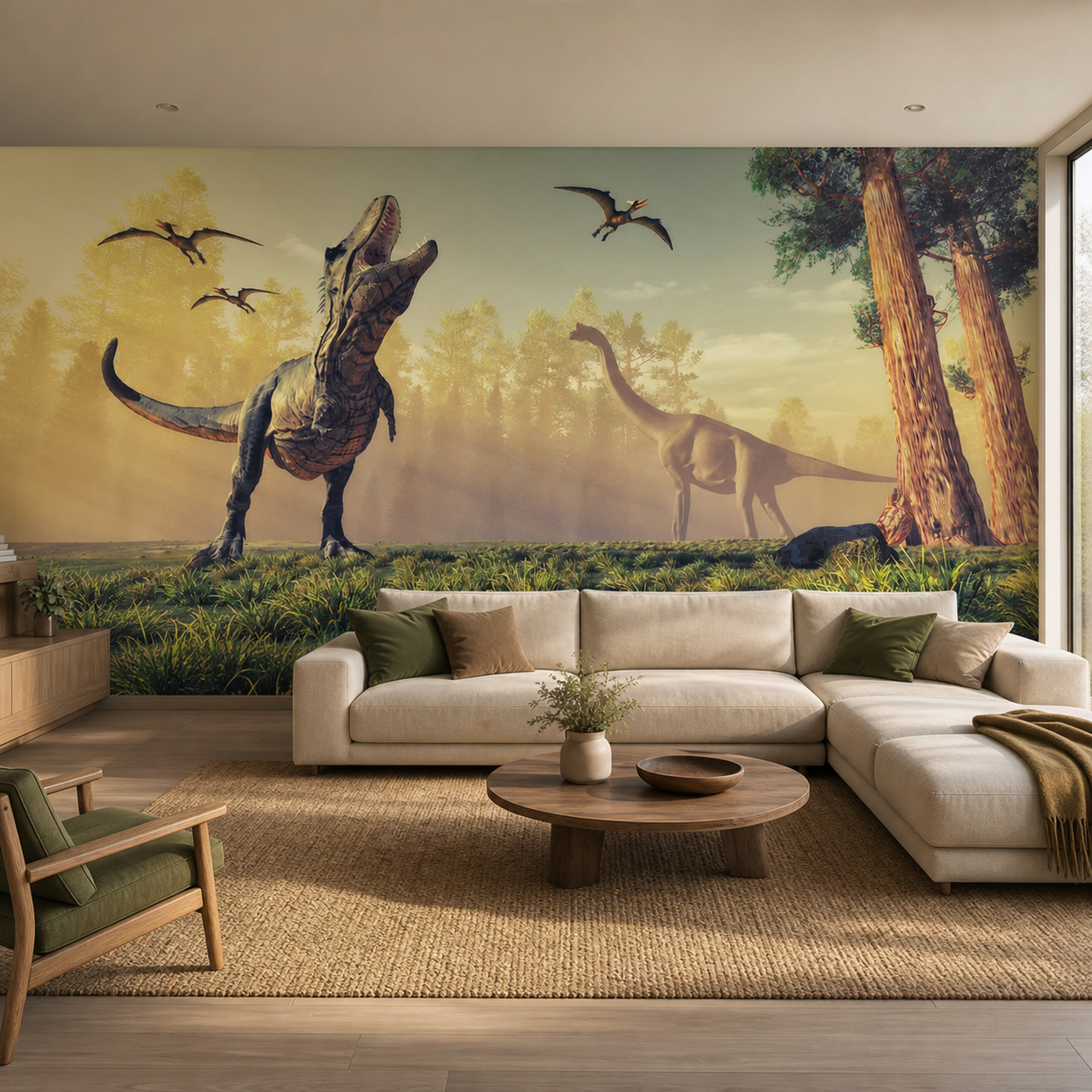 fototapeta Fototapeta Dinozaury wzór 6 w aranżacji salonu fototapeta Fototapeta Dinozaury wzór 6 w aranżacji salonu