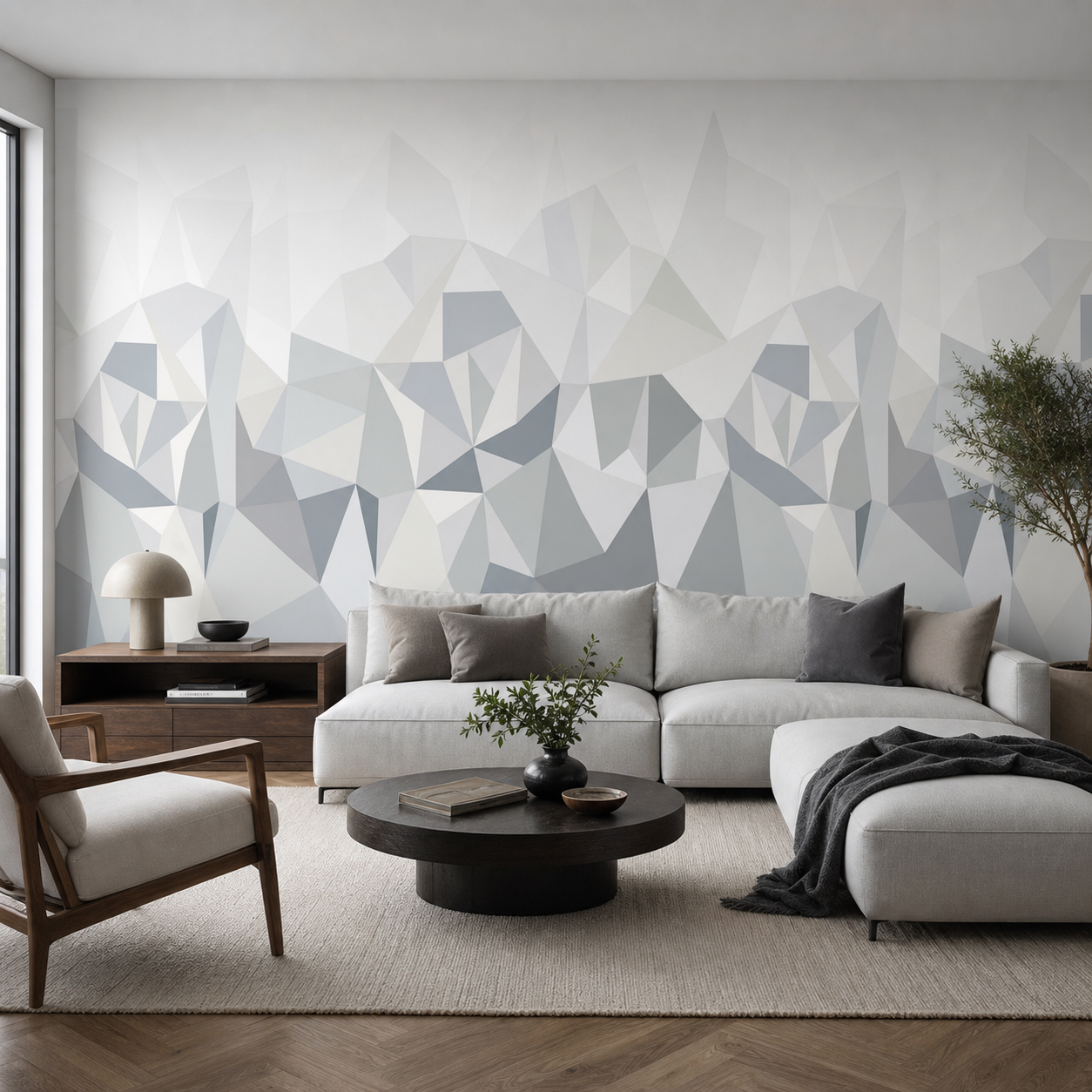 fototapeta Fototapeta Szara Geometria w aranżacji salonu fototapeta Fototapeta Szara Geometria w aranżacji salonu