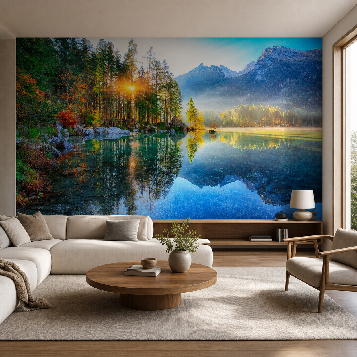 fototapeta Fototapeta Wschód Słońca w aranżacji salonu fototapeta Fototapeta Wschód Słońca w aranżacji salonu