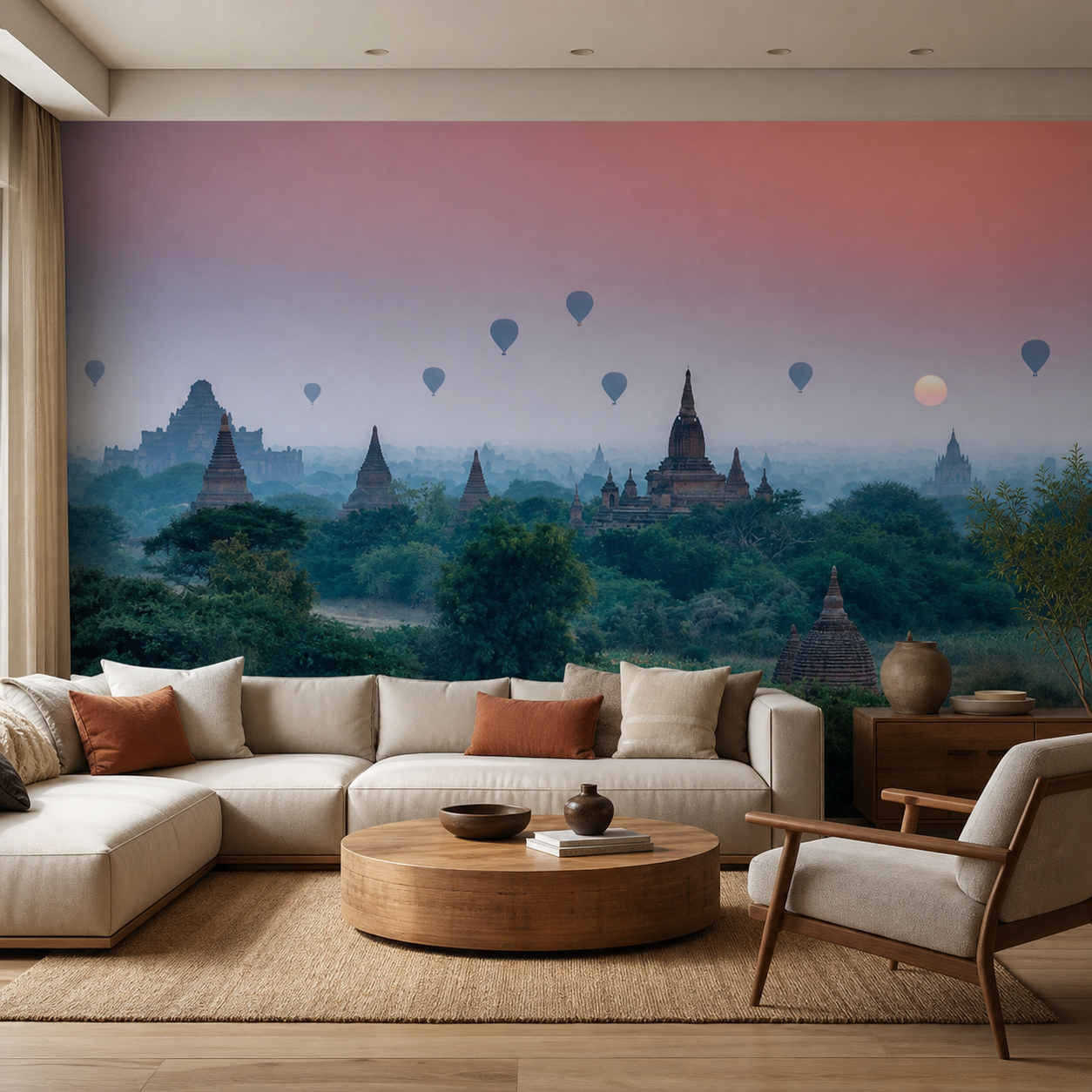 fototapeta Fototapeta Panorama Bagan w aranżacji salonu fototapeta Fototapeta Panorama Bagan w aranżacji salonu
