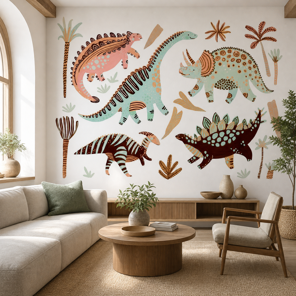 fototapeta Fototapeta Dinozaury wzór 7 w aranżacji salonu fototapeta Fototapeta Dinozaury wzór 7 w aranżacji salonu