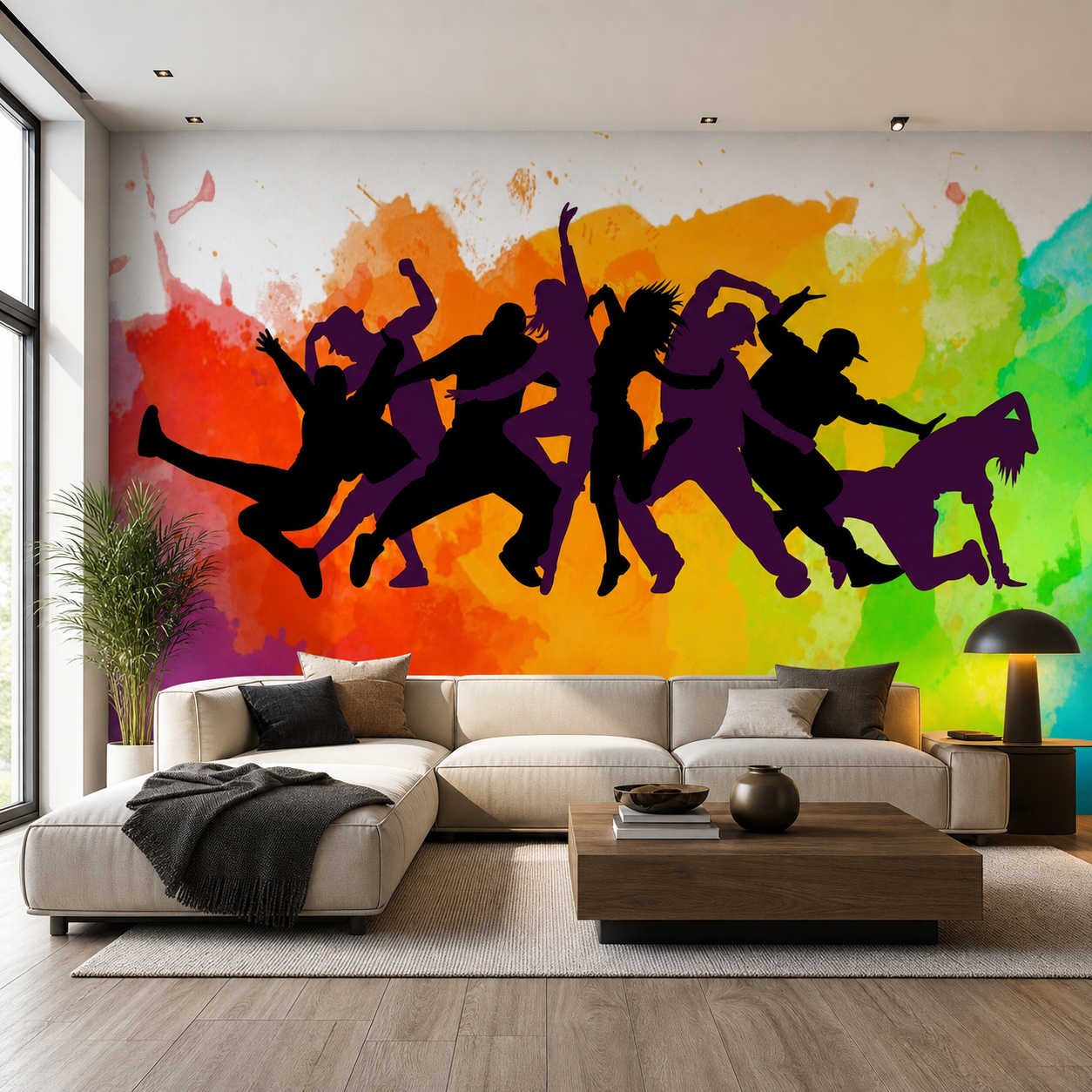 fototapeta Fototapeta Kolorowy Taniec w aranżacji salonu fototapeta Fototapeta Kolorowy Taniec w aranżacji salonu