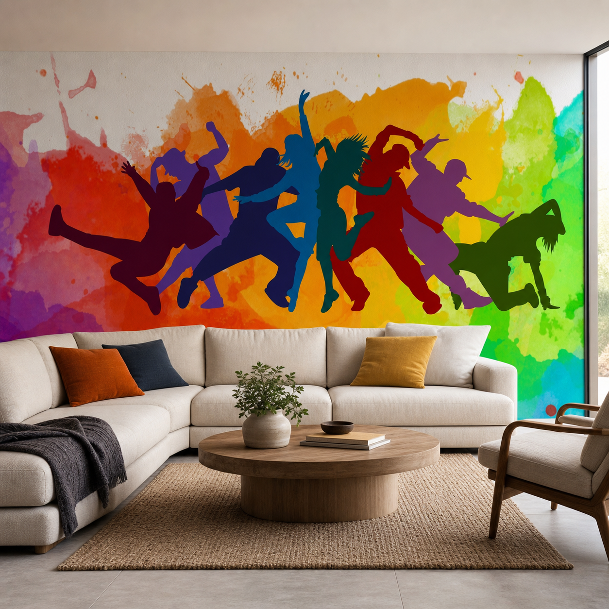 fototapeta Fototapeta Taniec w Barwach w aranżacji salonu fototapeta Fototapeta Taniec w Barwach w aranżacji salonu