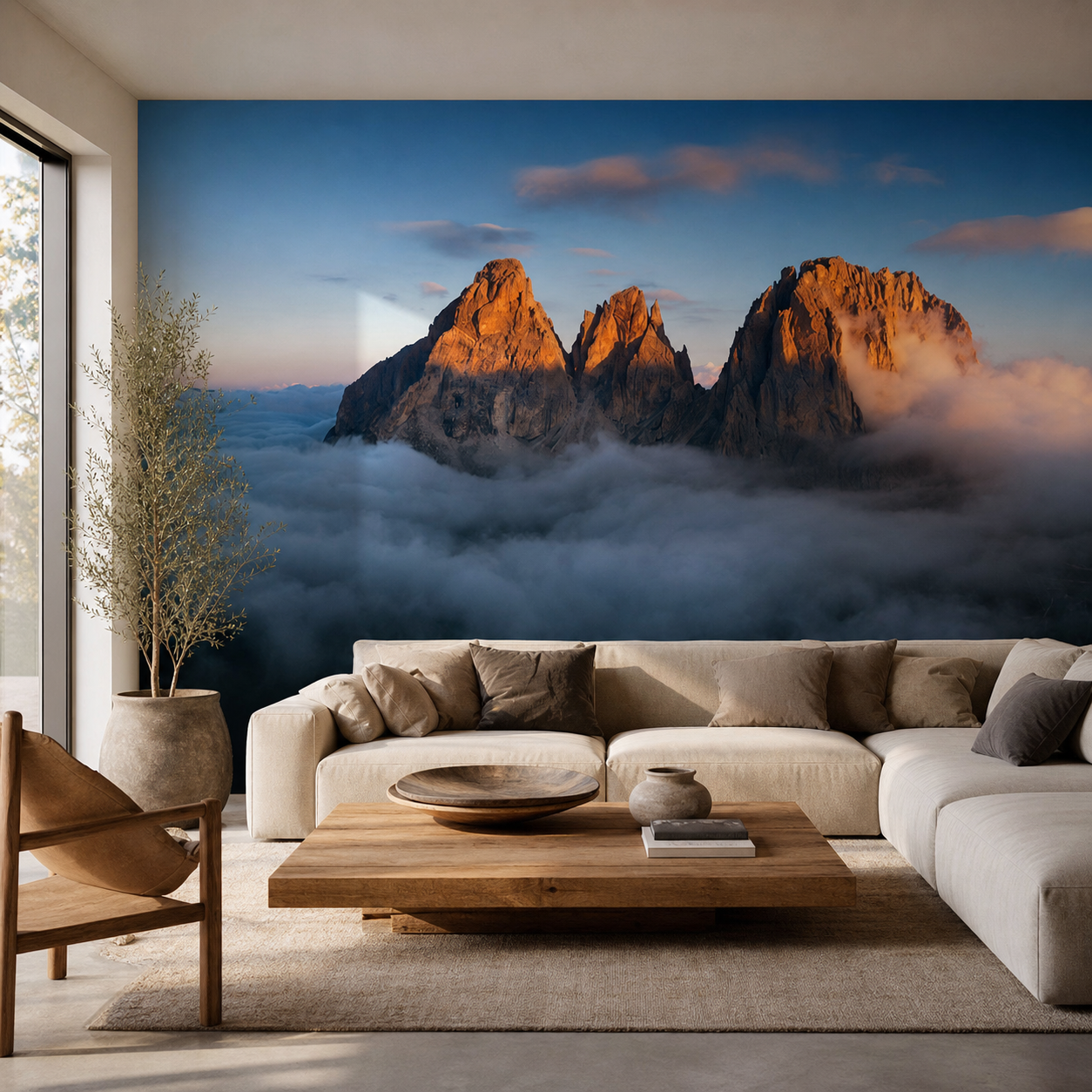 fototapeta Fototapeta Widok Dolomity w aranżacji salonu fototapeta Fototapeta Widok Dolomity w aranżacji salonu