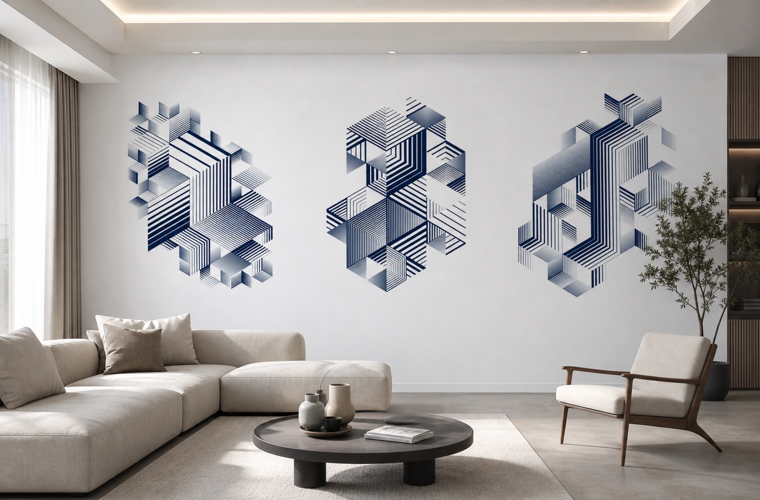 fototapeta Fototapeta Geometryczne Miasto na ścianie w salonie fototapeta Fototapeta Geometryczne Miasto na ścianie w salonie