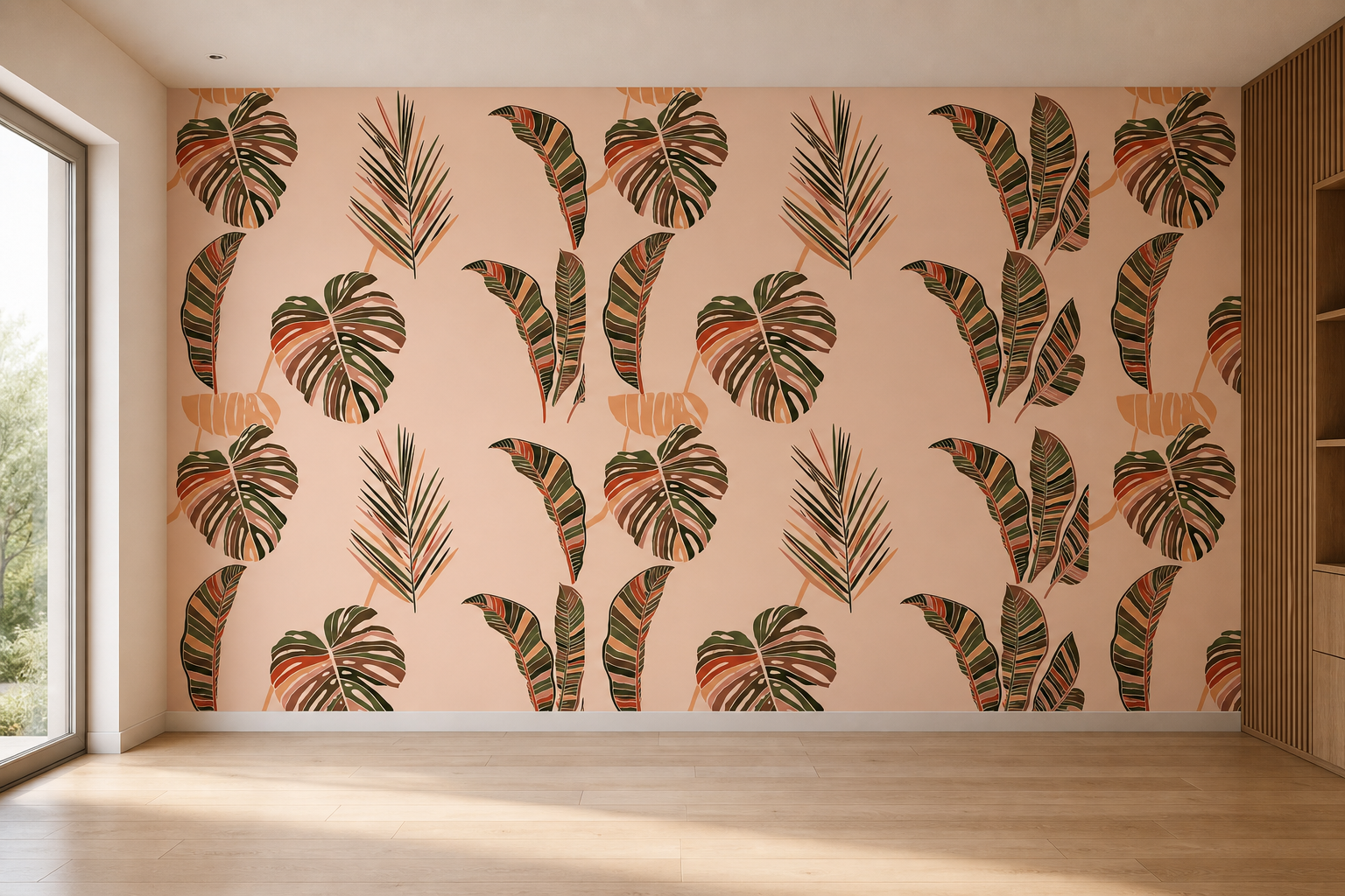 fototapeta Fototapeta Liście Letnie w aranżacji salonu fototapeta Fototapeta Liście Letnie w aranżacji salonu