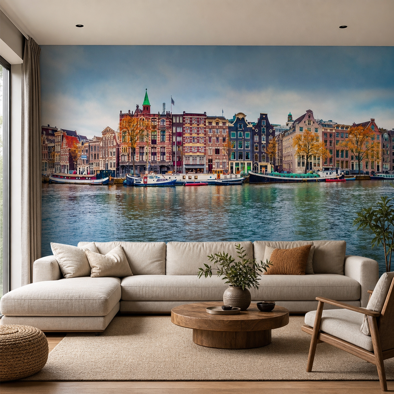 fototapeta Fototapeta Amsterdam w aranżacji salonu fototapeta Fototapeta Amsterdam w aranżacji salonu