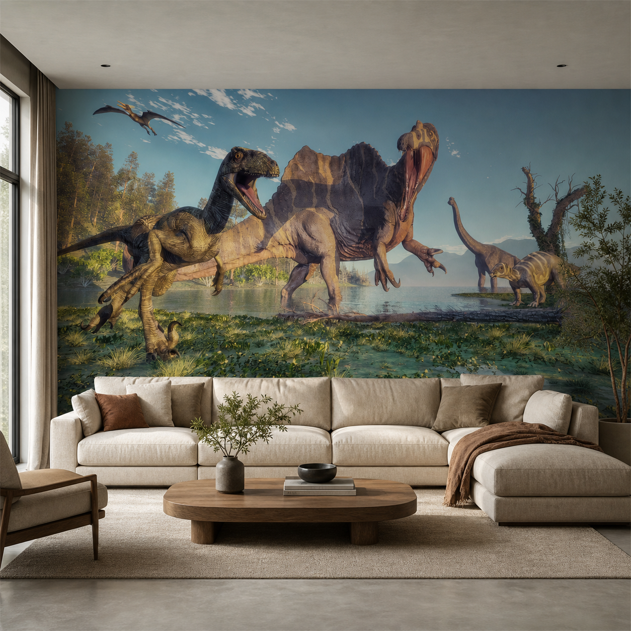 fototapeta Fototapeta Dinozaury wzór 5 w aranżacji salonu fototapeta Fototapeta Dinozaury wzór 5 w aranżacji salonu