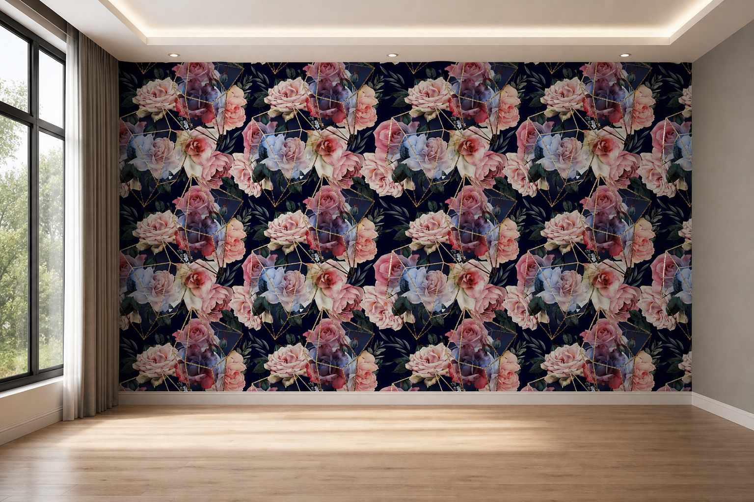 fototapeta Fototapeta Róże wzór 3 w aranżacji salonu fototapeta Fototapeta Róże wzór 3 w aranżacji salonu
