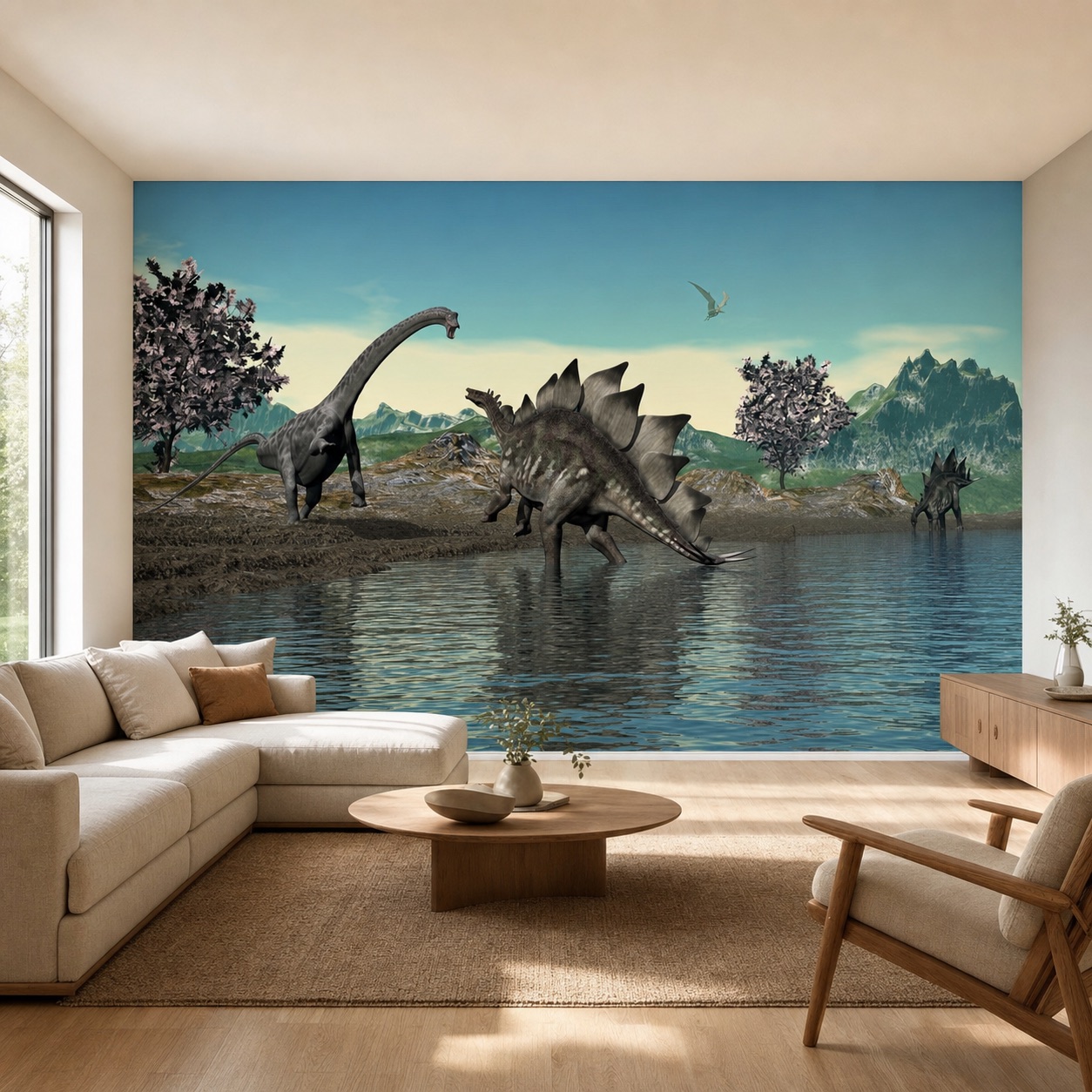 fototapeta Fototapeta Dinozaury wzór 3 w aranżacji salonu fototapeta Fototapeta Dinozaury wzór 3 w aranżacji salonu