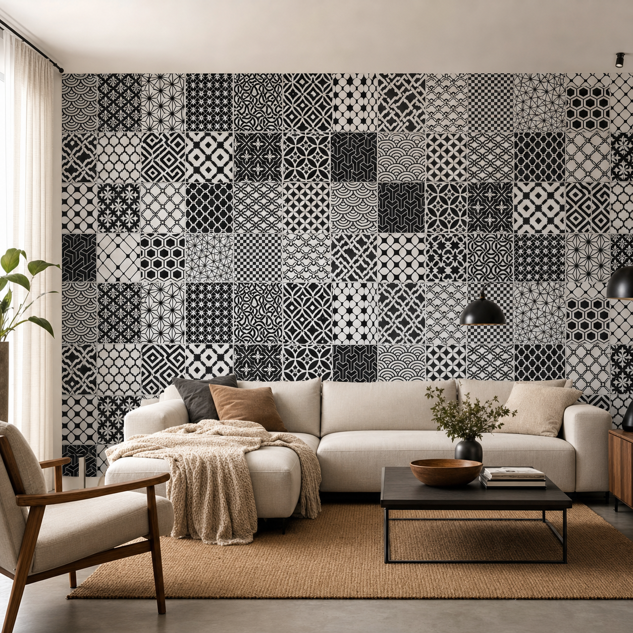 fototapeta Fototapeta Szary Antracyt wzór 2 w aranżacji salonu fototapeta Fototapeta Szary Antracyt wzór 2 w aranżacji salonu