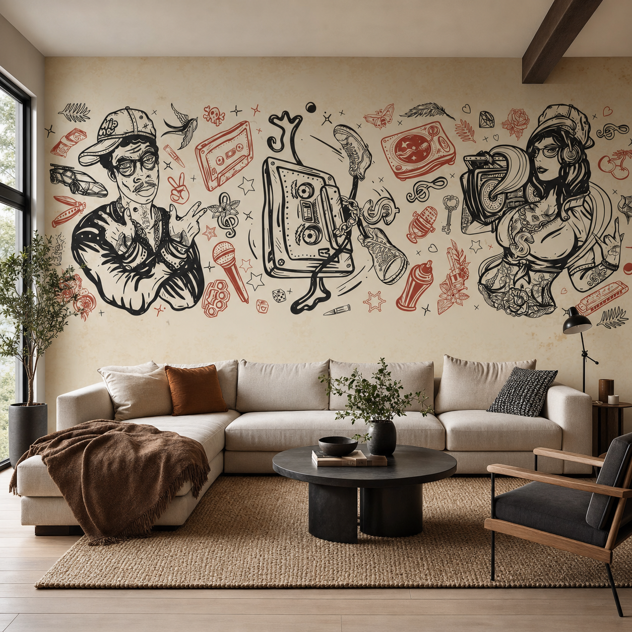 fototapeta Fototapeta Muzyka hip-hop w aranżacji salonu fototapeta Fototapeta Muzyka hip-hop w aranżacji salonu