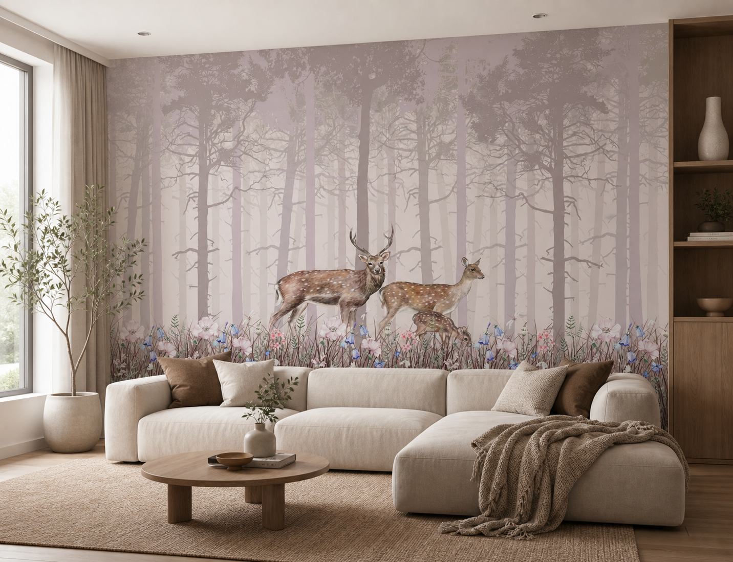fototapeta Fototapeta Różowy Las w aranżacji salonu fototapeta Fototapeta Różowy Las w aranżacji salonu
