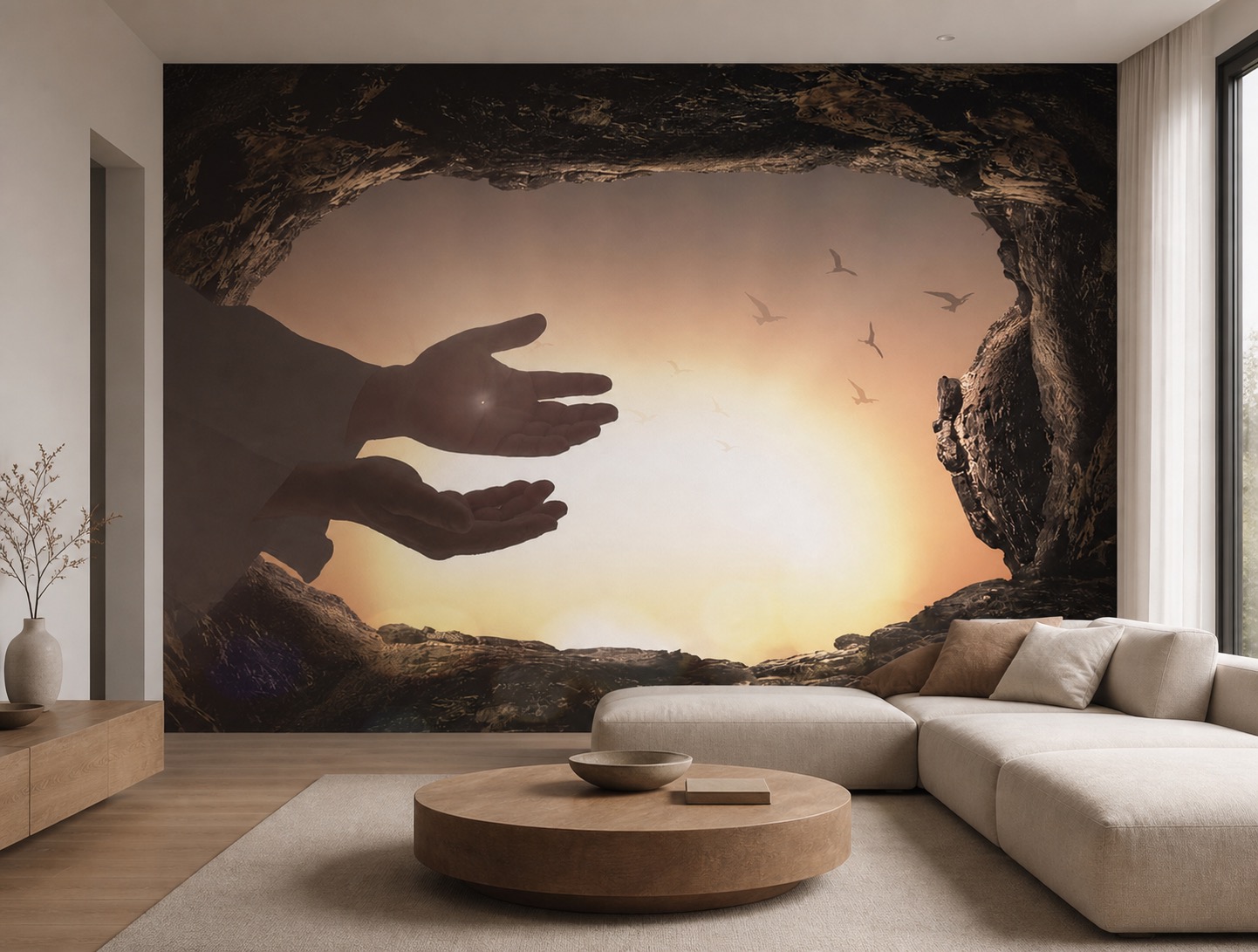 fototapeta Fototapeta Ręce Chrystusa na ścianie w salonie fototapeta Fototapeta Ręce Chrystusa na ścianie w salonie