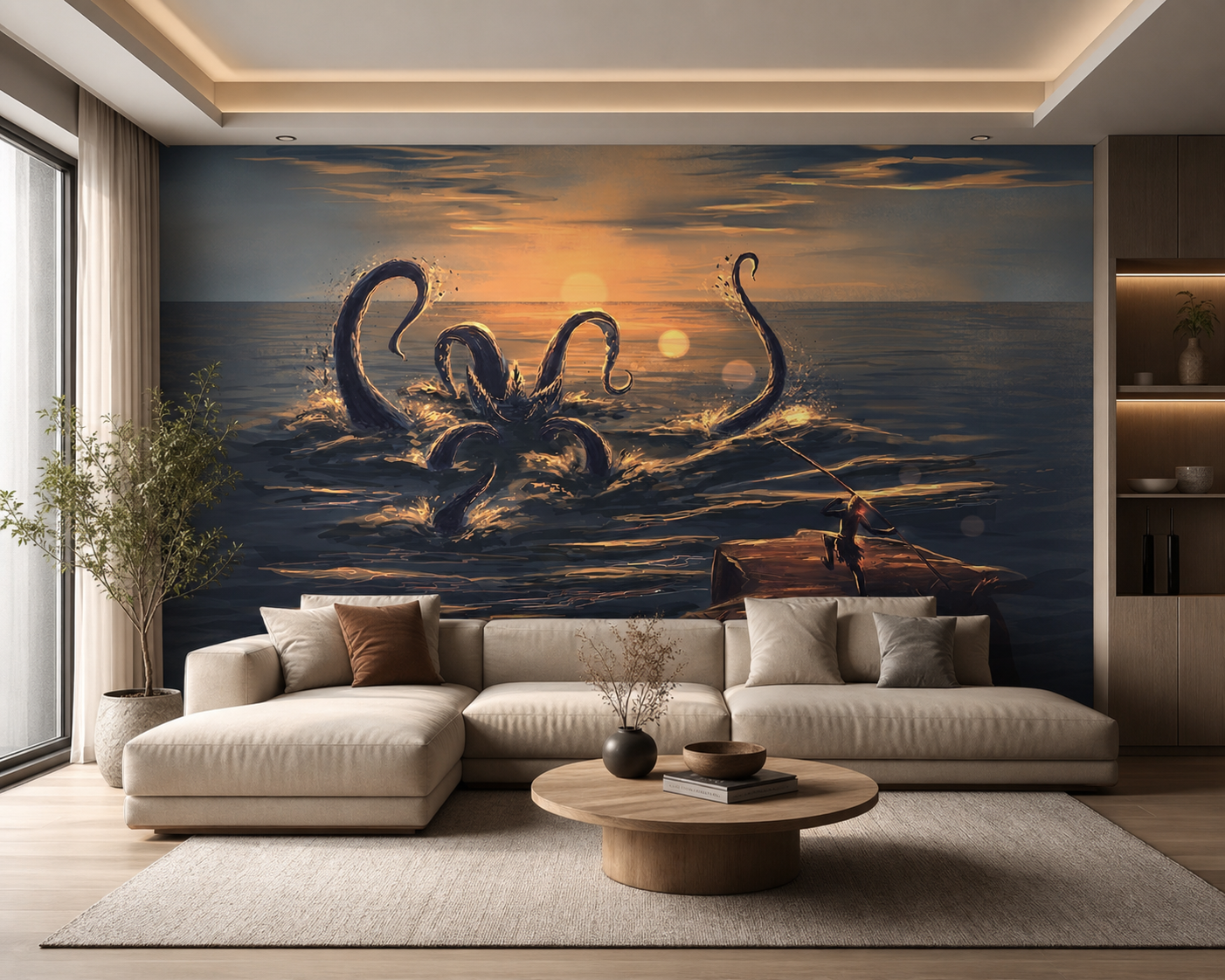 fototapeta Fototapeta Kraken w aranżacji salonu fototapeta Fototapeta Kraken w aranżacji salonu