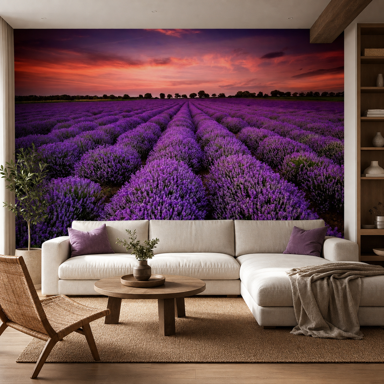 fototapeta Fototapeta Lawenda w aranżacji salonu fototapeta Fototapeta Lawenda w aranżacji salonu