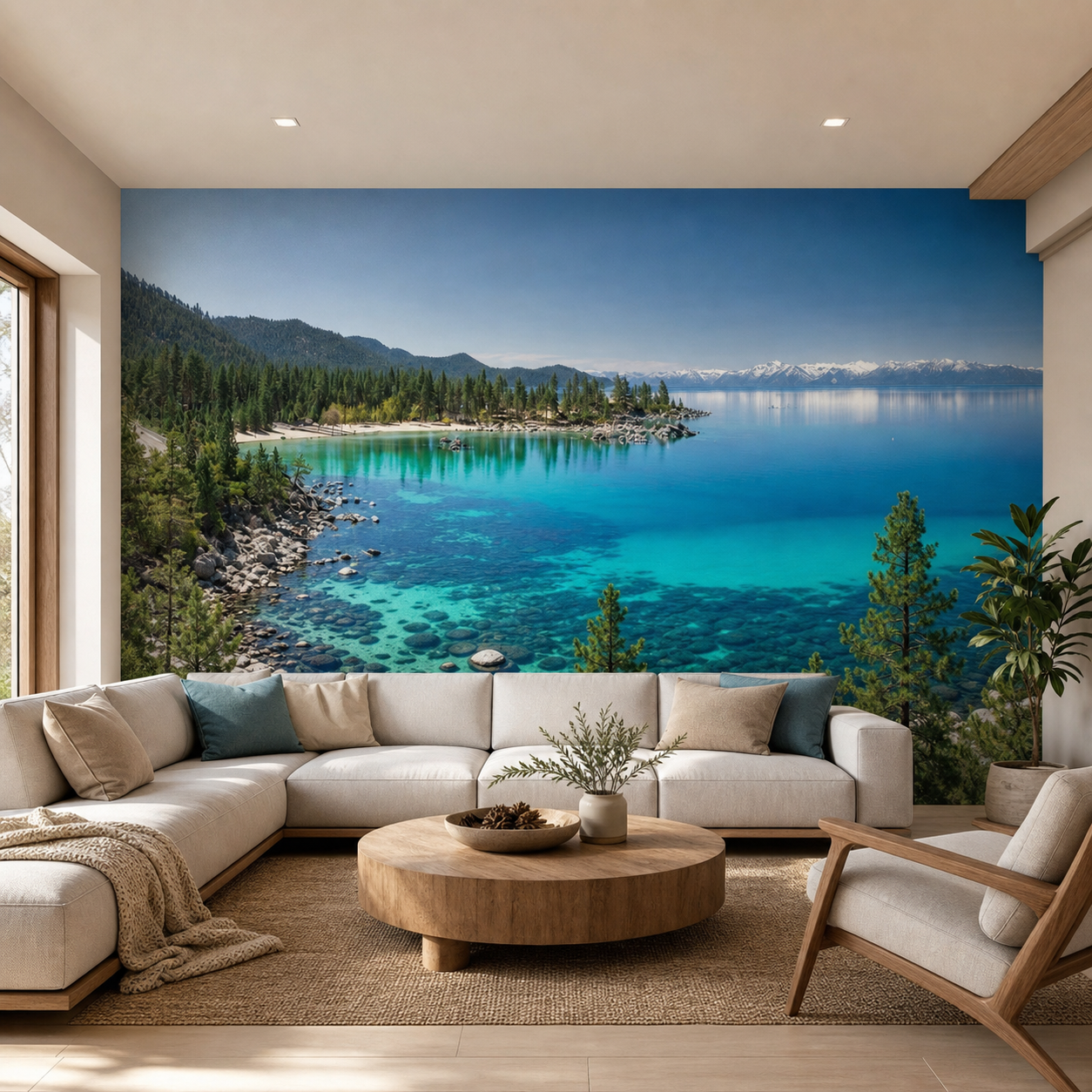 fototapeta Fototapeta Panorama Tahoe w aranżacji salonu fototapeta Fototapeta Panorama Tahoe w aranżacji salonu