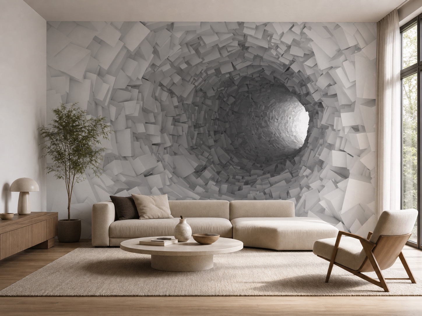 fototapeta Fototapeta Tunel z Kostek na ścianie w salonie fototapeta Fototapeta Tunel z Kostek na ścianie w salonie