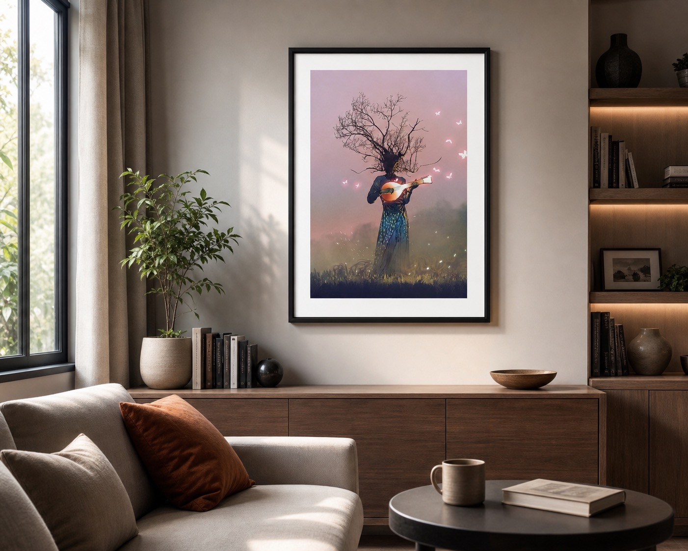plakat Plakat Magiczna Istota na ścianie w nowoczesnym wnętrzu plakat Plakat Magiczna Istota na ścianie w nowoczesnym wnętrzu