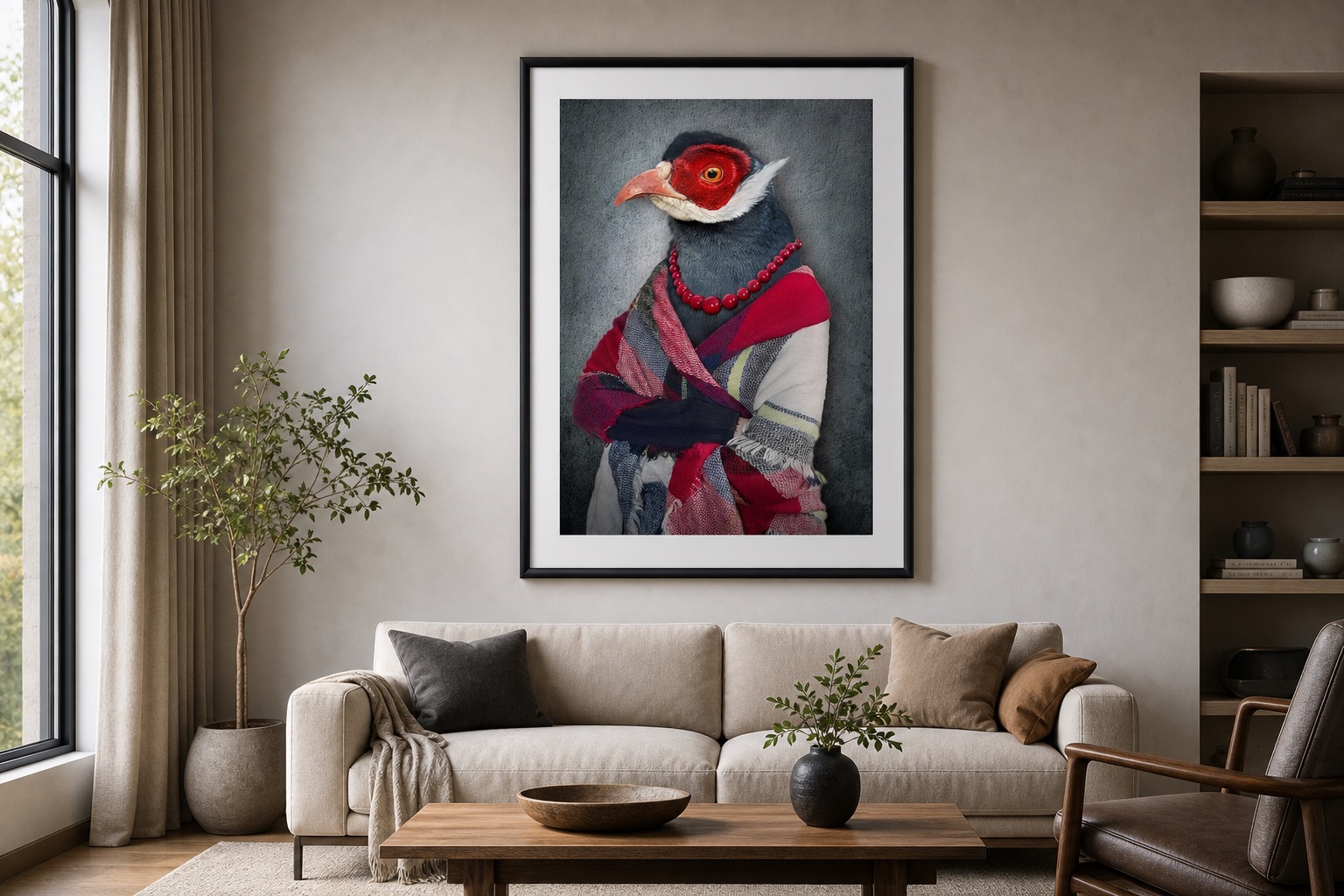 plakat Plakat Bażant w Ciele Kobiety na ścianie w nowoczesnym wnętrzu plakat Plakat Bażant w Ciele Kobiety na ścianie w nowoczesnym wnętrzu