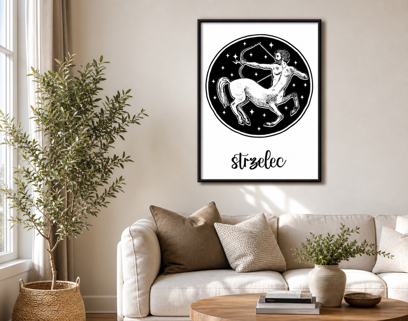 plakat Plakat Znak Zodiaku-Strzelec na ścianie w nowoczesnym wnętrzu plakat Plakat Znak Zodiaku-Strzelec na ścianie w nowoczesnym wnętrzu