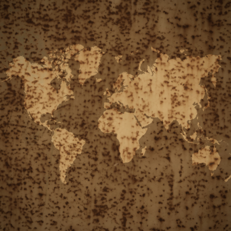 Fototapeta Rdzawa Mapa Świata