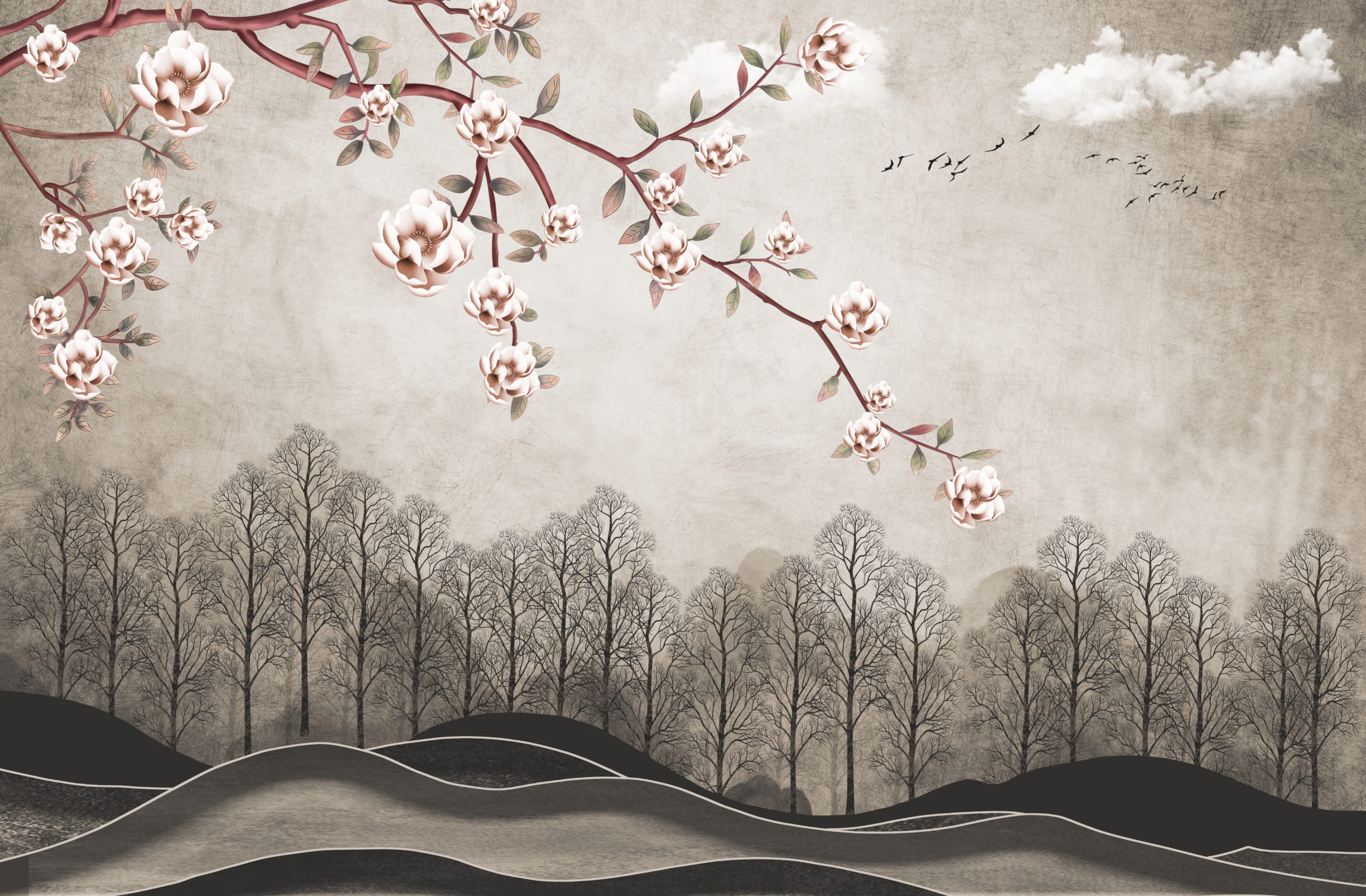 Fototapeta Magnolie nad Lasem Fototapeta Magnolie nad Lasem